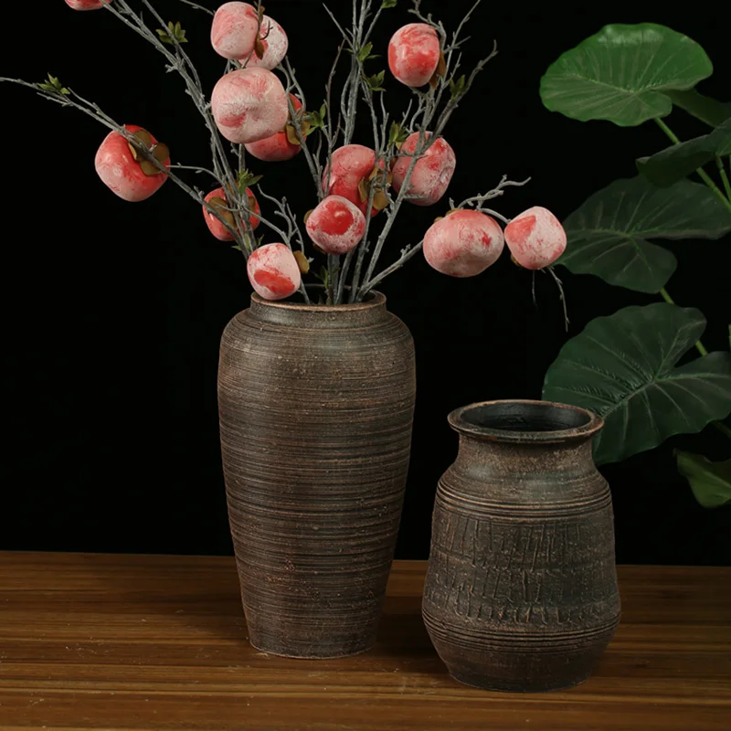 

Vintage Design Nordic Vase Ceramic Black Ikebana Tall Flower Vase Luxury Aesthetic Floor Jarrones Living Room Decoration LK50HP