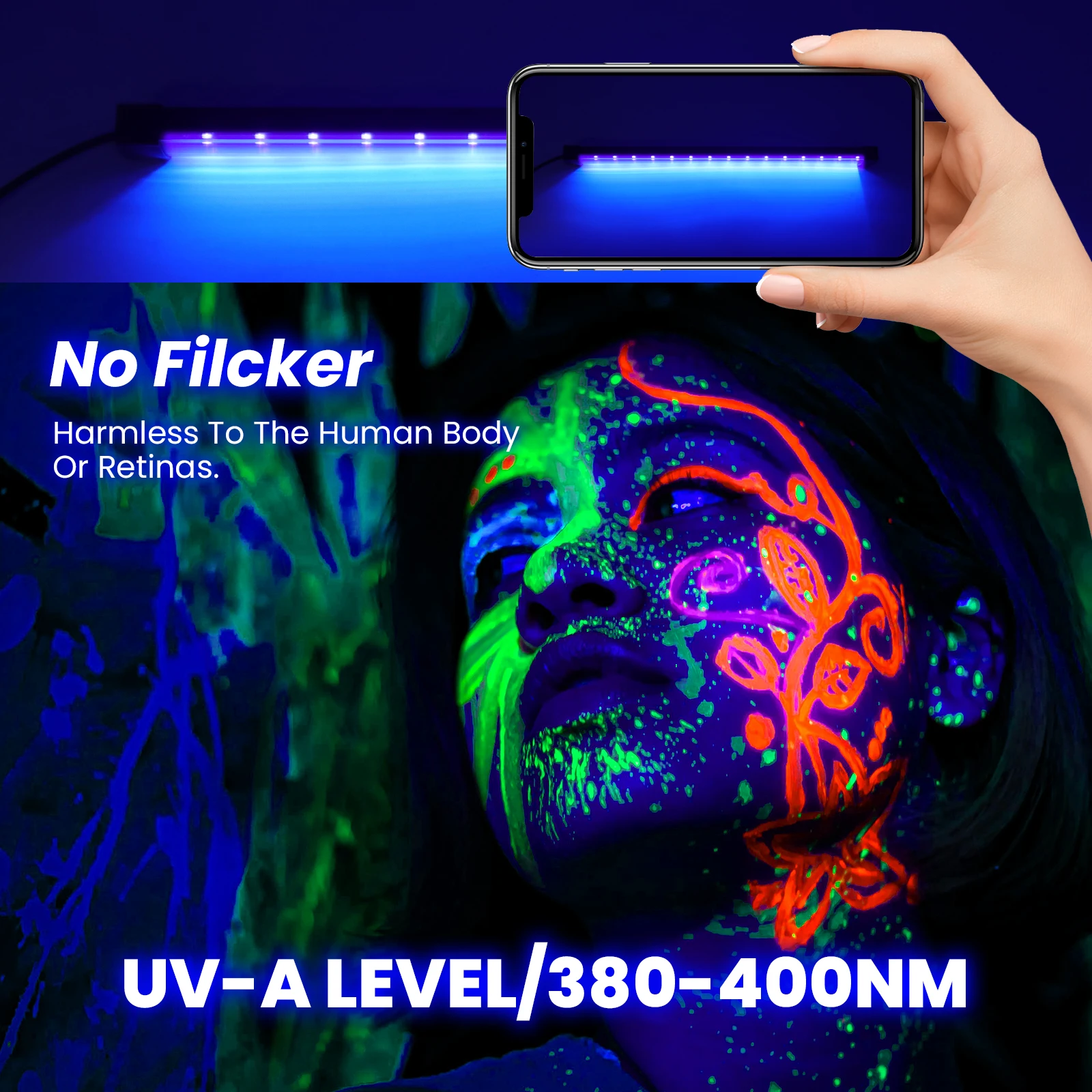 Фото 10 Вт USB УФ-светодиодный черный светильник с переключателем 30 см Blacklight Bar 365-395 нм для Хэллоуина, вечерние трубки, УФ-ленты, Ультрагравитационная лампа №3