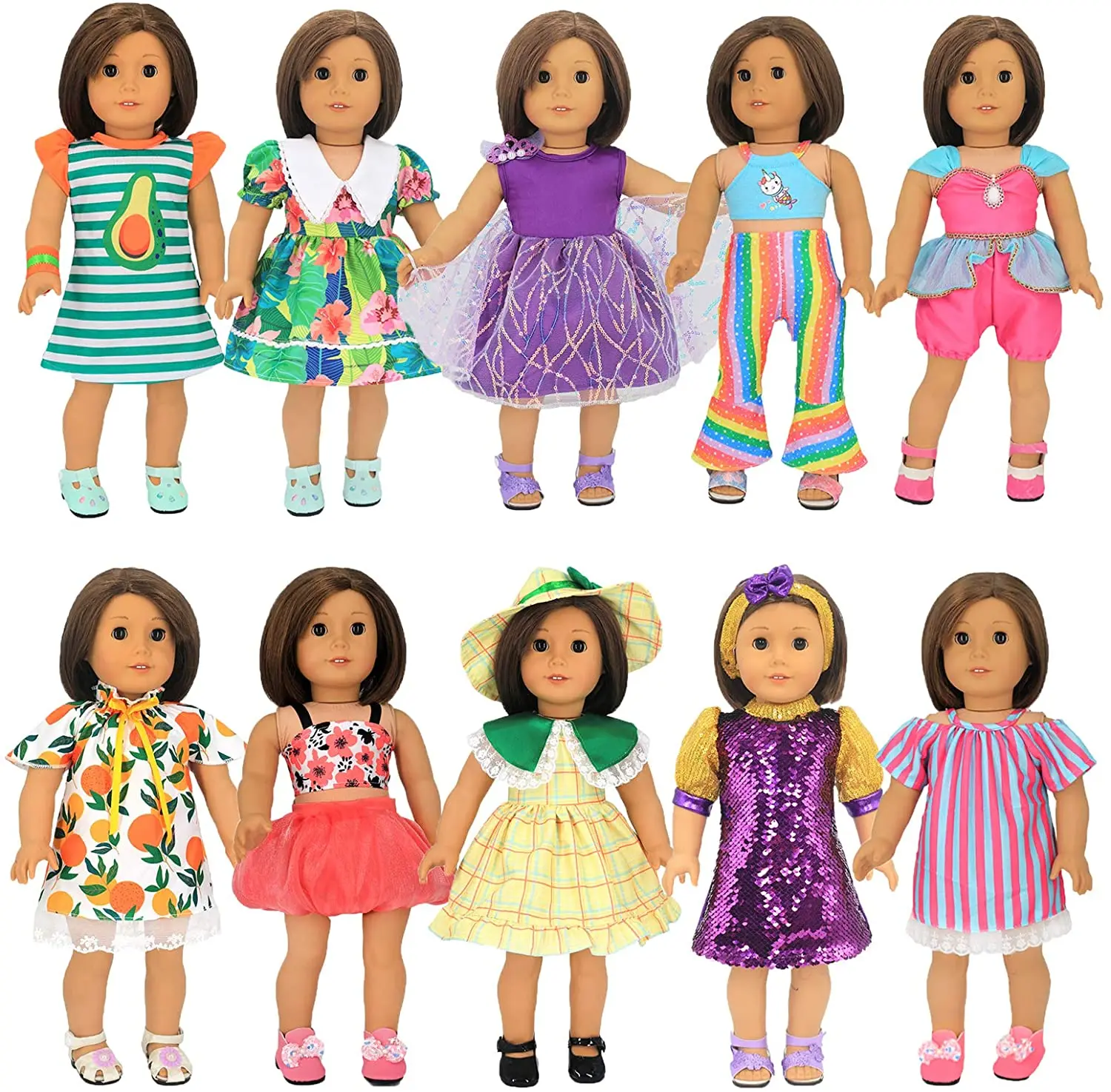 

12 стилей на выбор 1, модные наряды, подходят для кукол американской девочки, 18-дюймовая кукла, рождественский подарок для девочки (продается ...