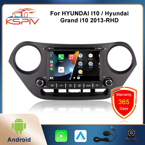 Автомагнитола для HYUNDAI I10 / Hyundai Grand i10 2013 Carplay Android, мультимедийный видеопроигрыватель с GPS-навигацией, стерео автоплеер, головное устройство