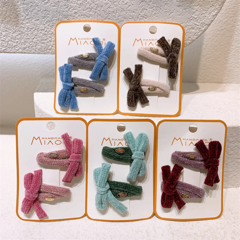 

1 пара, заколки для волос в Корейском стиле, Осень-зима