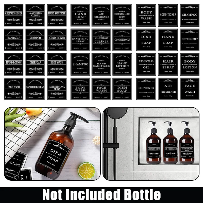 Наклейки для ванной комнаты 12 шт. водонепроницаемые этикетки кухни мыла шампуня