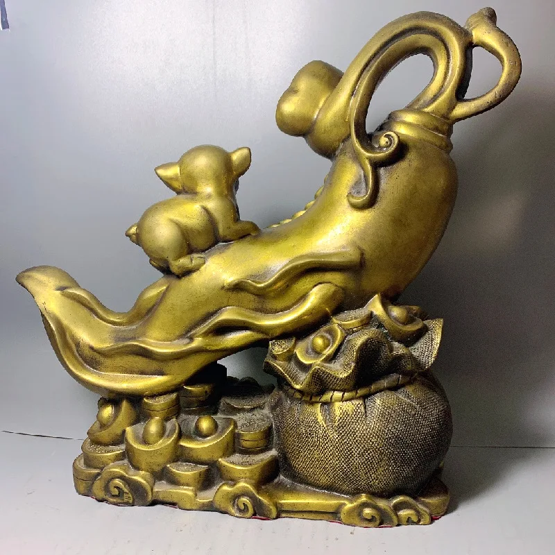 Орнамент корнеопия женьшень свинка латунь Жизнь Ruyi домашние поделки