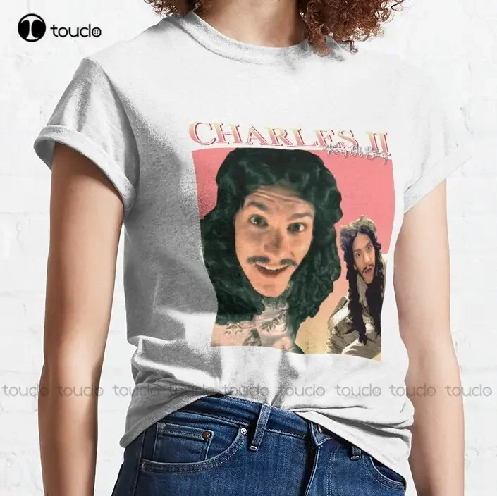 Charles II Vintage/Retro Design King Of Bling Классическая футболка Рубашки для девочек Сделайте