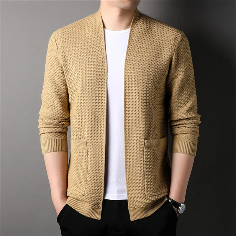 

Top Grade New Brand Designer Fashion Knit Open Cardigan For Men Graphic Sweater Casual Japanese Coats Jacket Mens Clothing 2022