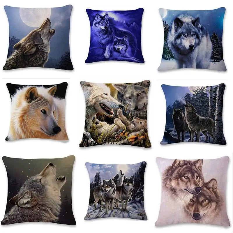

Wolf Moon Pillow Cushion Cushion Home Decor Polyester Fiber Car Cushion Cushion Sofa
