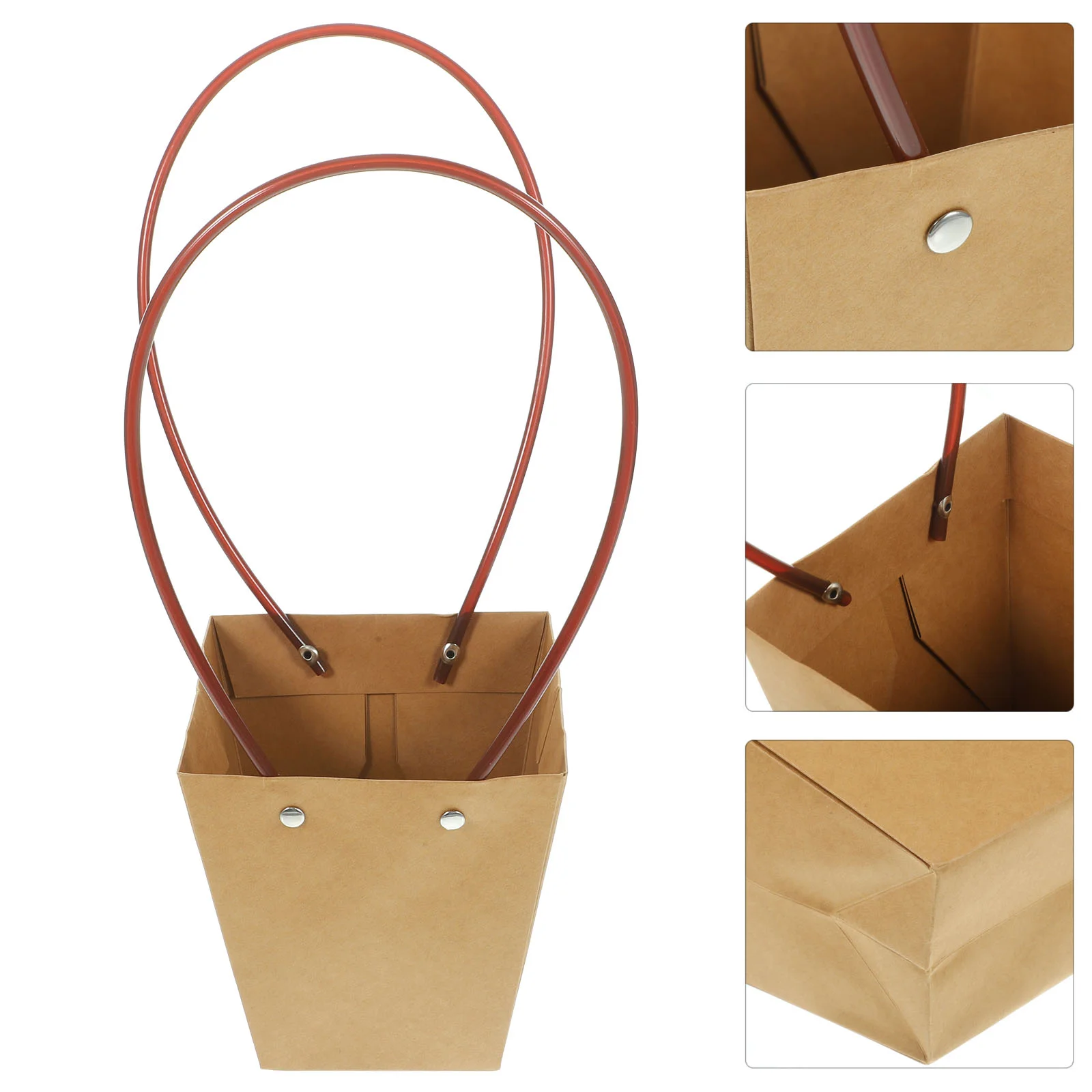 

6 Pcs Gift Tote Bags Packing Box Handheld Flower Basket Bouquet Kraft Paper Handle