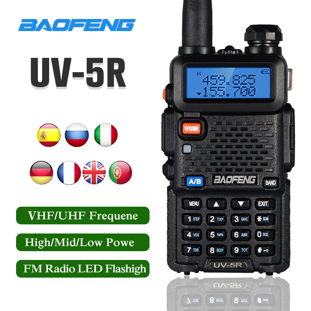 

2pcs Walkie Talkie UV-5R Dual Band Two Way Ham CB Radio 128 CH VHF UHF 136-174Mhz & 400-520 Mhz High Power Portable Radio UV-5R