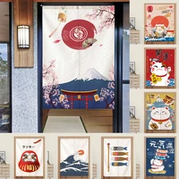 japanese doorway curtain for kitchen izakaya cafe home decor fengshui hang half curtain lucky cat colorful door curtain noren