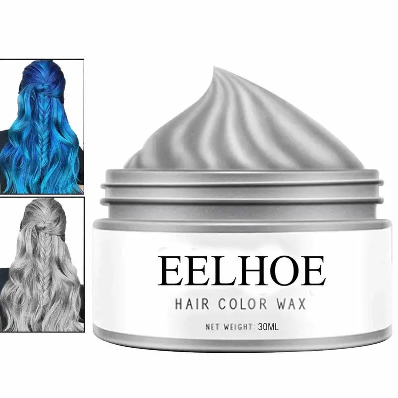 Hair Wax Styling Pomade Silver Grandma Grey Temporary Hair Strong Gel Cream Hair Dye For Women Men