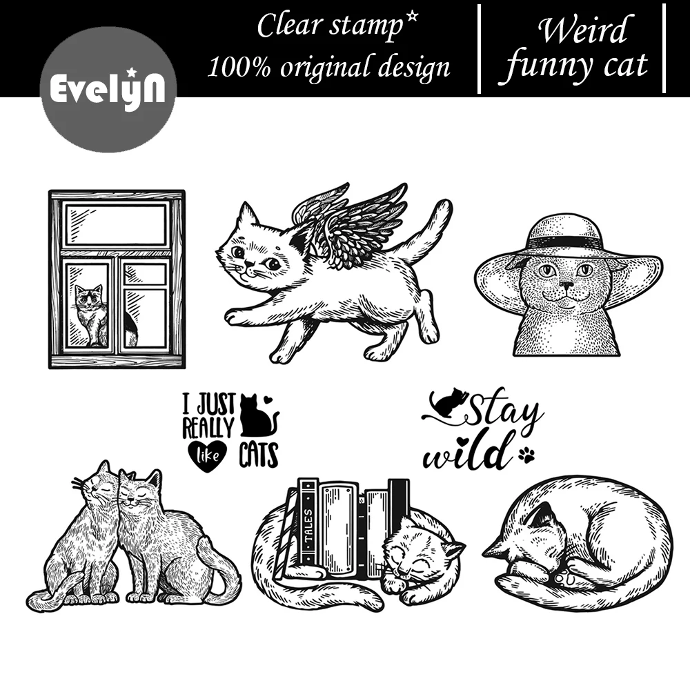 Новинка 2022 прозрачный силиконовый штамп с забавным котом серии сделай сам