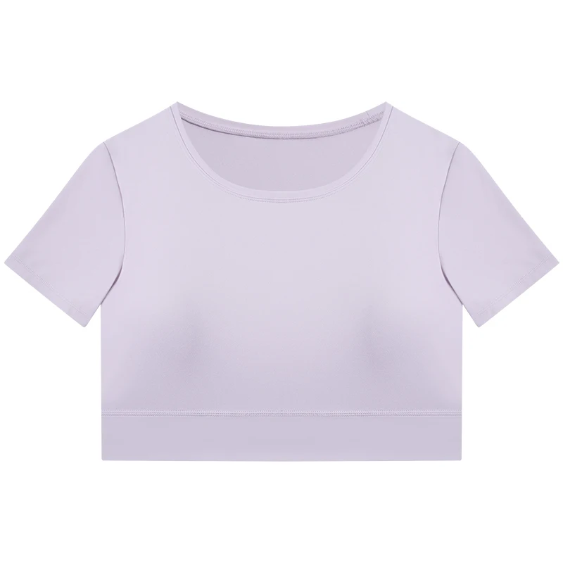 Топ женский облегающий из АБС-пластика с круглым вырезом и коротким рукавом -