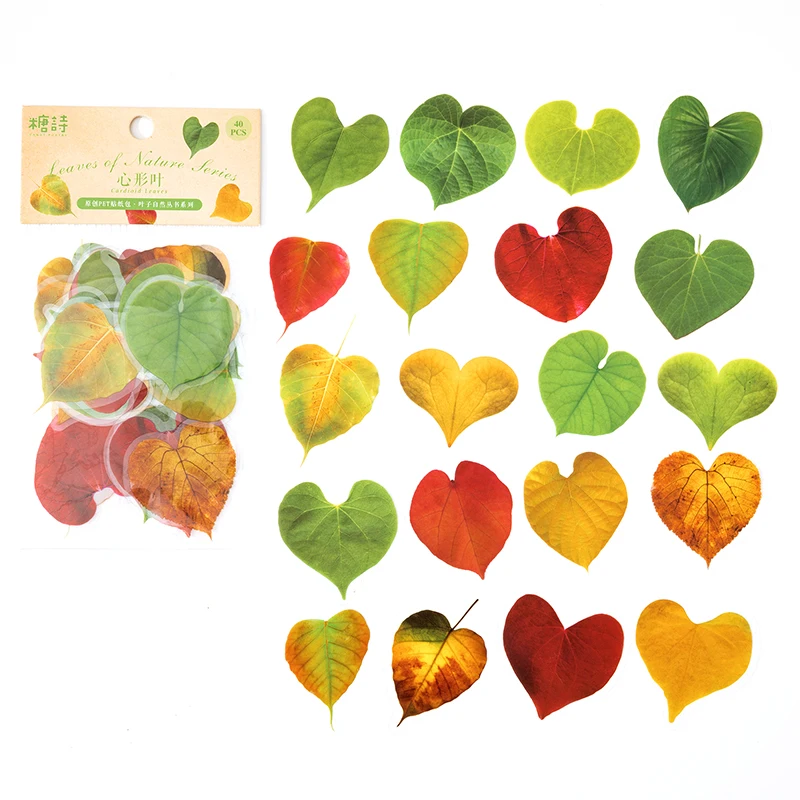 

40 pcs /bag Autumm Maple Leaf Waterproof DIY Decorative Bookmarks Stickers