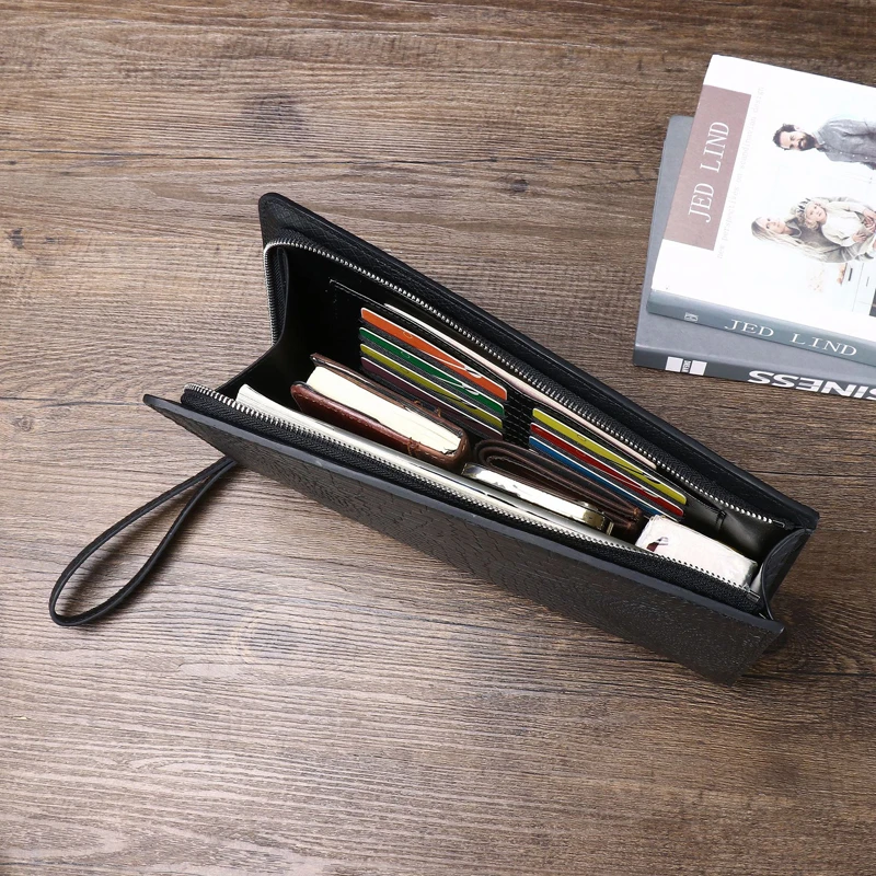 Высококачественная кожаная сумка мужской клатч из натуральной кожи