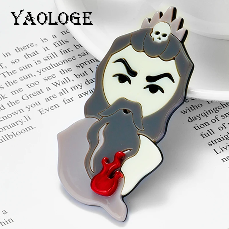 

YAOLOGE New Arrival Women's Brooch Acrylic Material Fairy Tale Character Brooches Women Jewelry on Bags Clothes Drop Shipping