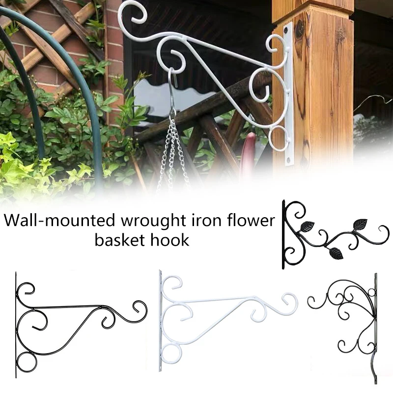 

1PC Hanging Plants Bracket European Style Wall Planter Hooks Outdoor Indoor Patio Flower Pot Iron Lanterns Hanger for Garden