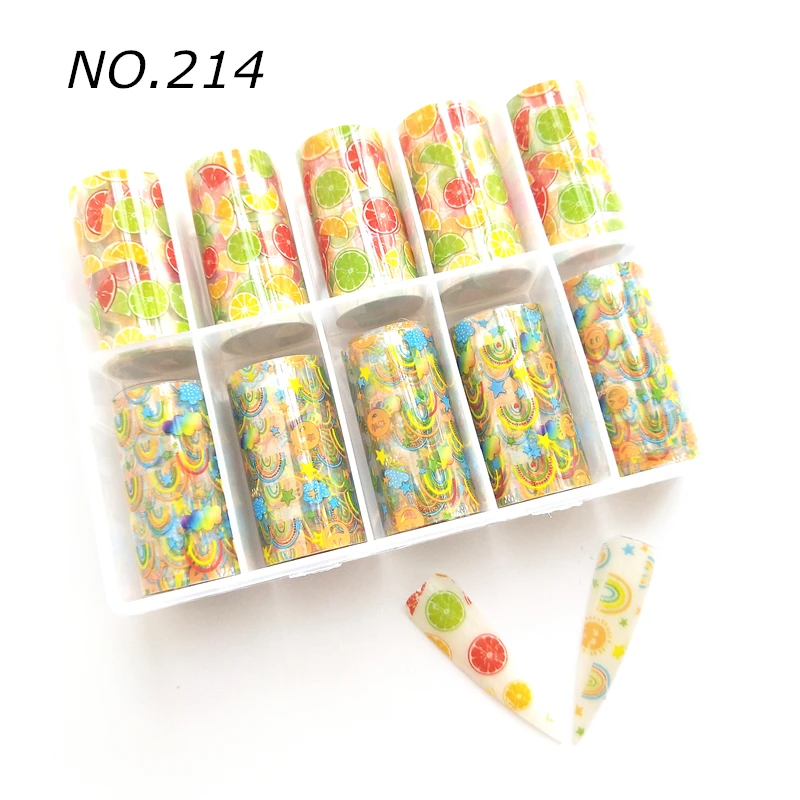

2022 Fruit and Rainbow Nail Foils Transfer Paper Nail Foil fruit Nails Stickers Wraps Nail Art Decorations