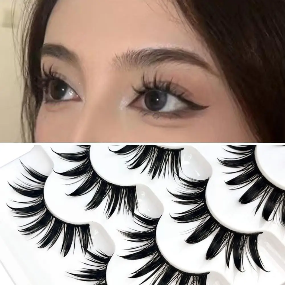 

5 Pairs Wet Eyelashes 3D Faux Mink Eyelashes Thai Eyelashes Tools Makeup Long Lashes Eye Cruelty-free Craft Handmade Fluffy W0P9