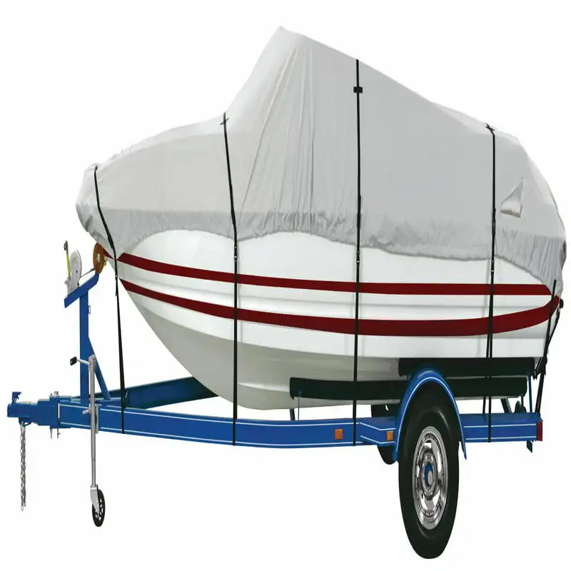 

600 Denier Polyester Boat Accessories, Water Resistant Boat Cover, Gray D