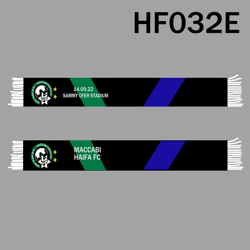 

145*18 cm Size Newly 2022 Maccabi Haifa FC Scarf for Fans Double-faced Knitted