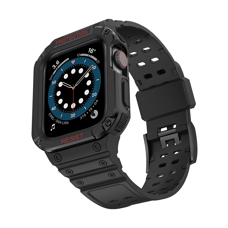 Case+Strap For Apple Watch Band 41mm 45mm  ​44mm 40mm 42mm 38mm Silicone Belt Bracelet For iWatch Serie8 SE 7 6 5  4 3 2