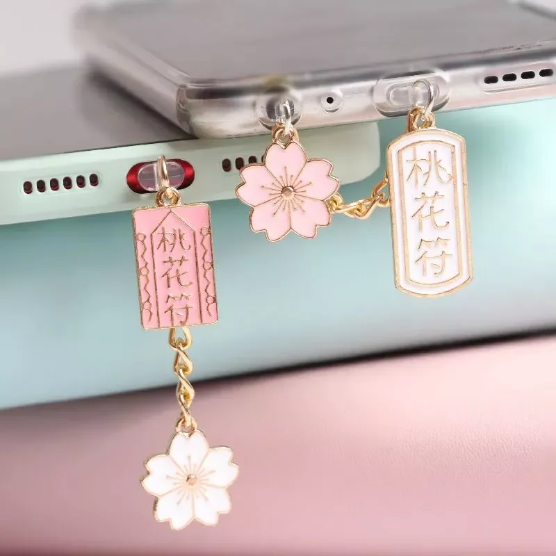 

Charging Port Dust Plug Charm Kawaii Cherry Aux Headphone Anti Dust Plug 3.5mm Cute Phone Earphone Jack Dust Cap For iPhone