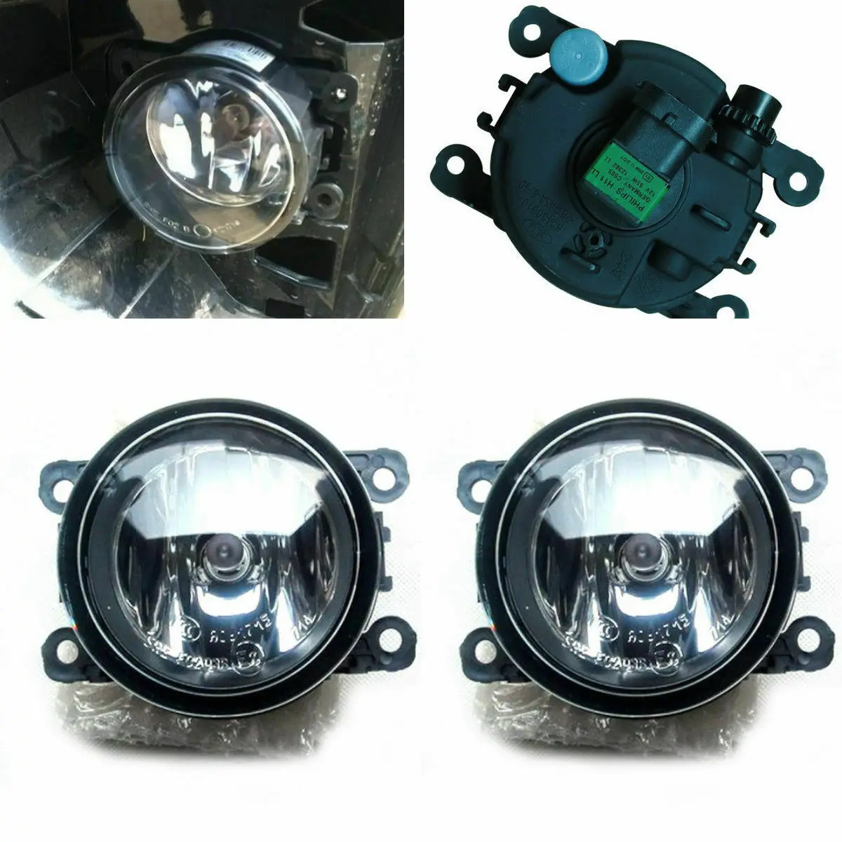 

2Pcs Car Drive Side DRL Fog Light Lamp Bulbs + H11 Bulbs 55w Right & Left Side 12V 55W Universal Car Acessories