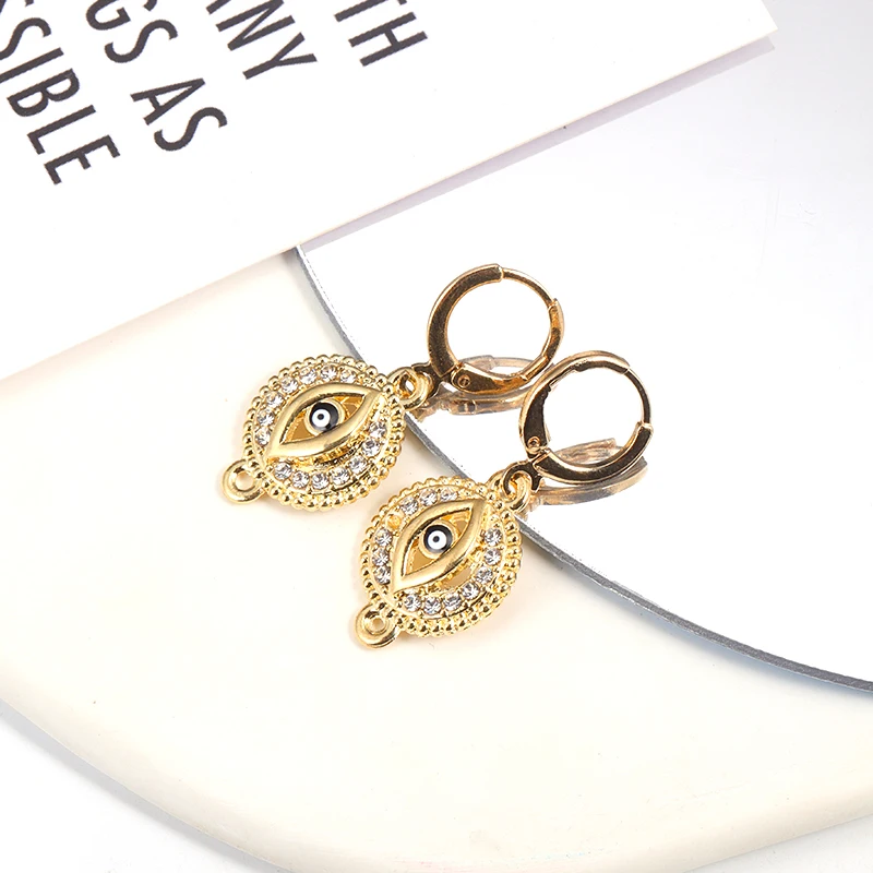 15Pcs 15*16MM Delicate Alloy Enamel Small Eyes Charm Women's Pendant DIY Jewelry Necklace Bracelet Key Chain Making Accessories