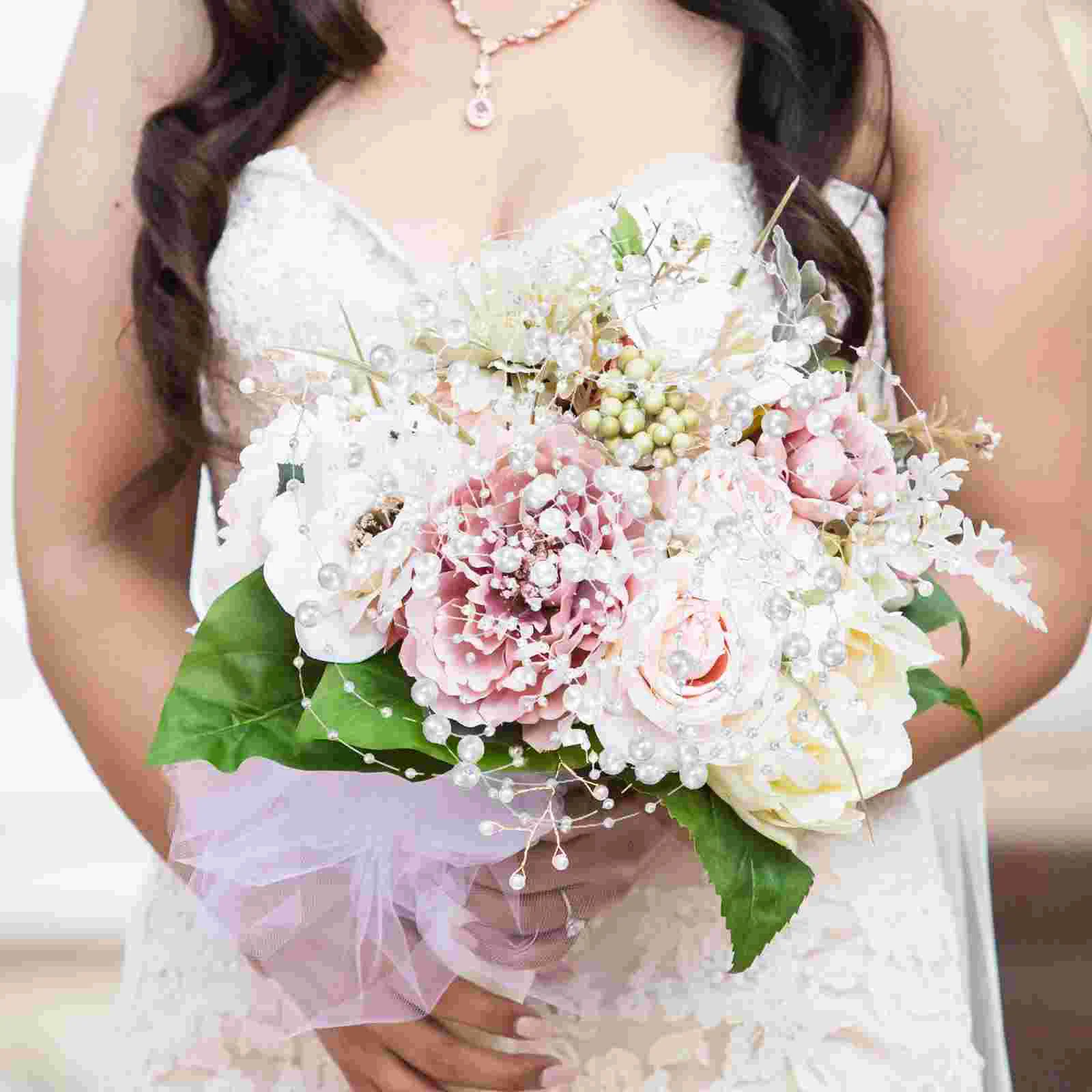 Жемчужная веревка декор для свадебного букета цепочка из бисера абс имитация