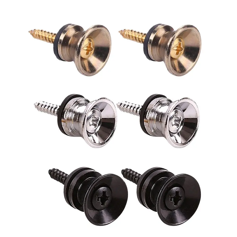 

2pcs Guitar Pegs for Acoustic Electric Bass Ukulele Guitar Strap Buckle Button Lock Pins Metal End Locking Parts Accessories
