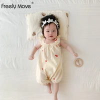 freely move 2022 new baby embroidery rompers summer newborn bodysuits baby girls ruffles sleeveless jumpsuits infant clothing