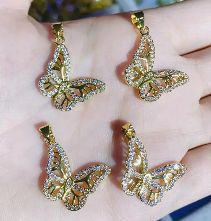 

1 шт. ожерелья с подвеской-бабочкой для женщин золотые ожерелья с кристаллами гуадалупа аксессуары медные кубические циркониевые ювелирные...