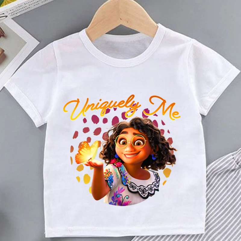 

Kawaii Disney Encanto Cute Print Kid T Shirt Short Sleeve Child Round Neck Tee Shirt