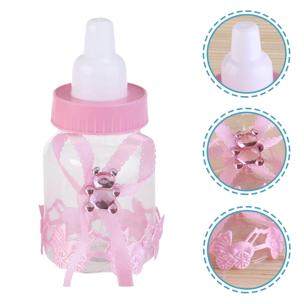 

24 Pcs Ribbon Baby Shower Prizes Breast Bottle Favors Containers Feeding Boys Party Bottles