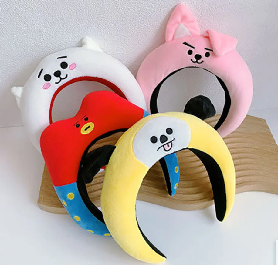 

KPOP Bulletproof Boys Kim Tae Heng V hair band net red cute cartoon doll head band female face washing hair band