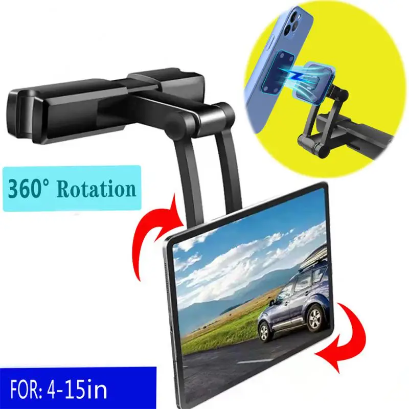 

Car Mobile Phone Bracket Magnetic Suction Automatic Alignment Bracket 360-degree Rotating Mini Tablet PC Car Headrest Holder