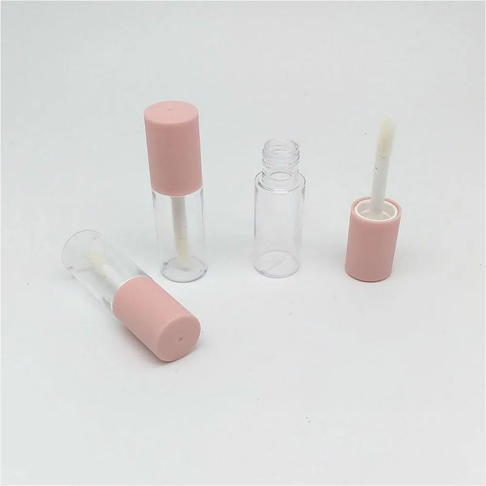 10pcs 4ml Lip Gloss Empty Plastic Tubes Exquisite Mini Clear Lipgloss Packaging Container With Pink Matte Lid New Arrival 2022 images - 6