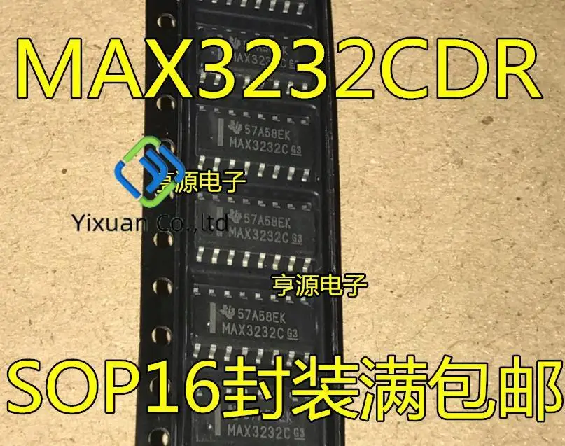 20pcs original new MAX3232CDR MAX3232C MAX3232 SOP16 RS-232 Line Driver/Receiver