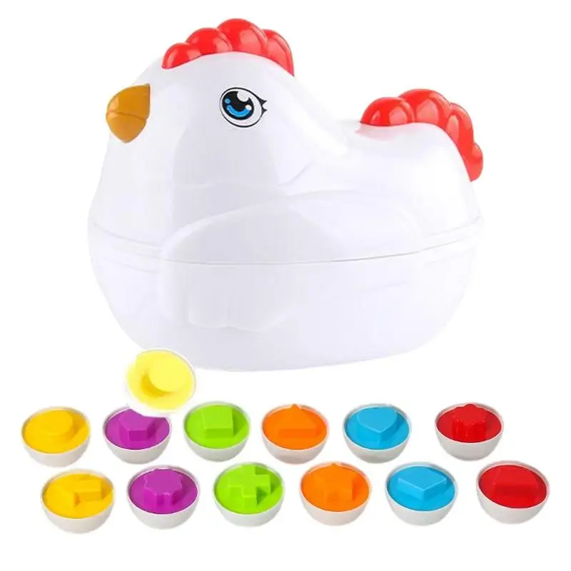 

Chicken Eggs Toys Color & Number Matching Egg Toy Easter Sensory Learning Fine Motor Skills Toys For Toddler Boy Girl