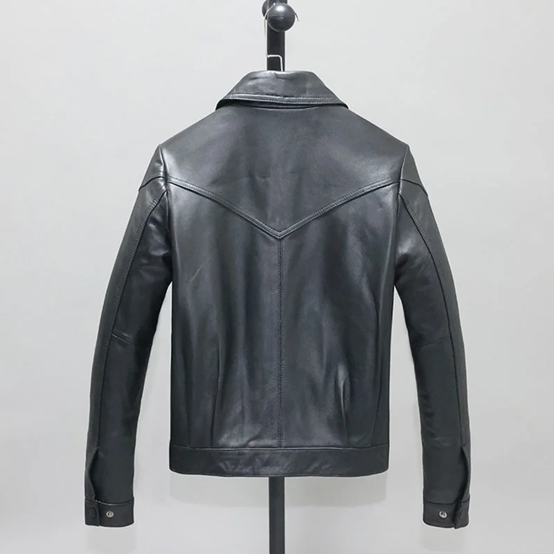 Jacket 100% Genuine Leather 2023 Women's Jackets Smlim Short Vintage Spring Autumn Real Sheepskin Coat Business Female Clothes