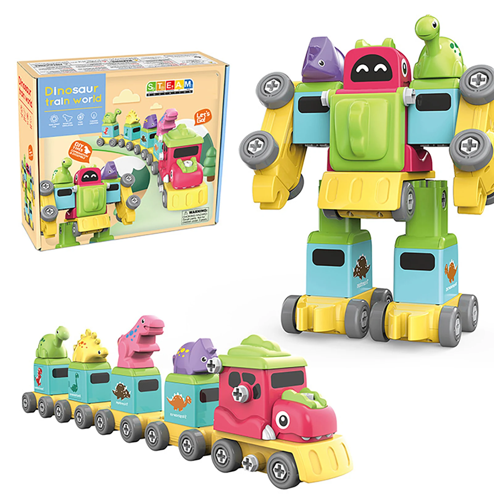 

Take Apart Robot Toys 5 In 1 Dinosaur Train Robot Toys For KidsBuilding Toys Vehicle Set For Kids Birthday Gift For Preschool