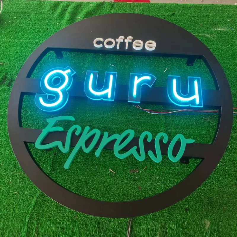 Custom neon LED coffee shop logo signs, outdoor neon RGB wall signboard for business advertising sign letters