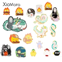 studio ghibl dragon enamel pins cute flame elves anime brooches lapel pin cartoon badges backpack jewelry gifts for fans friends