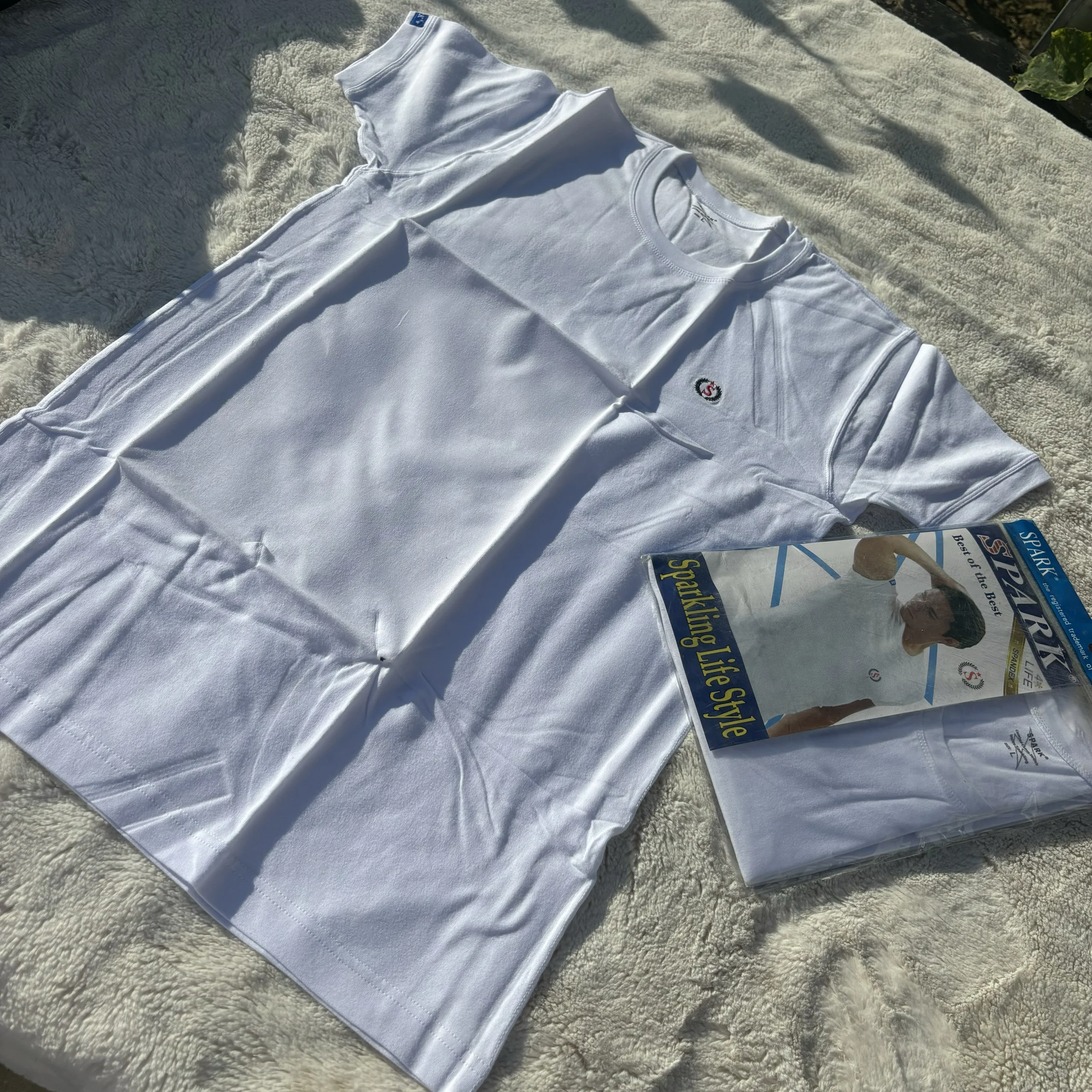 Foreign Trade Italian Men's and Women's Classic Cotton Embroidered round Neck Solid Short sleeve White T-shirt Inner wear Out...