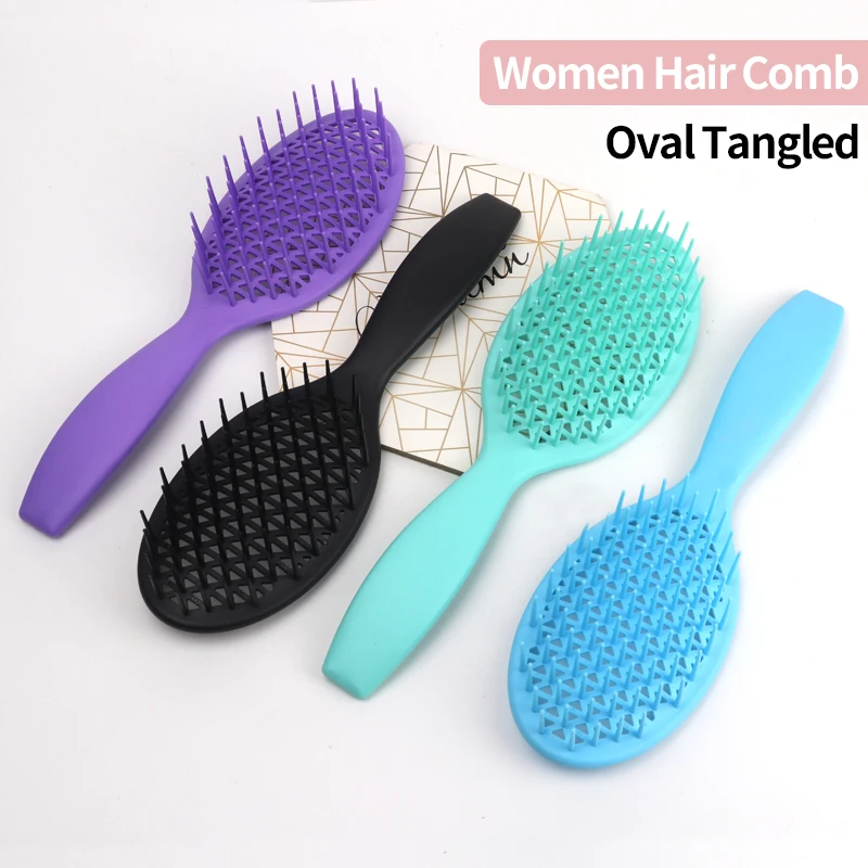 

High Quality Women Oval Tangled Hair Comb Curved Vent Detangling Hairbrushes