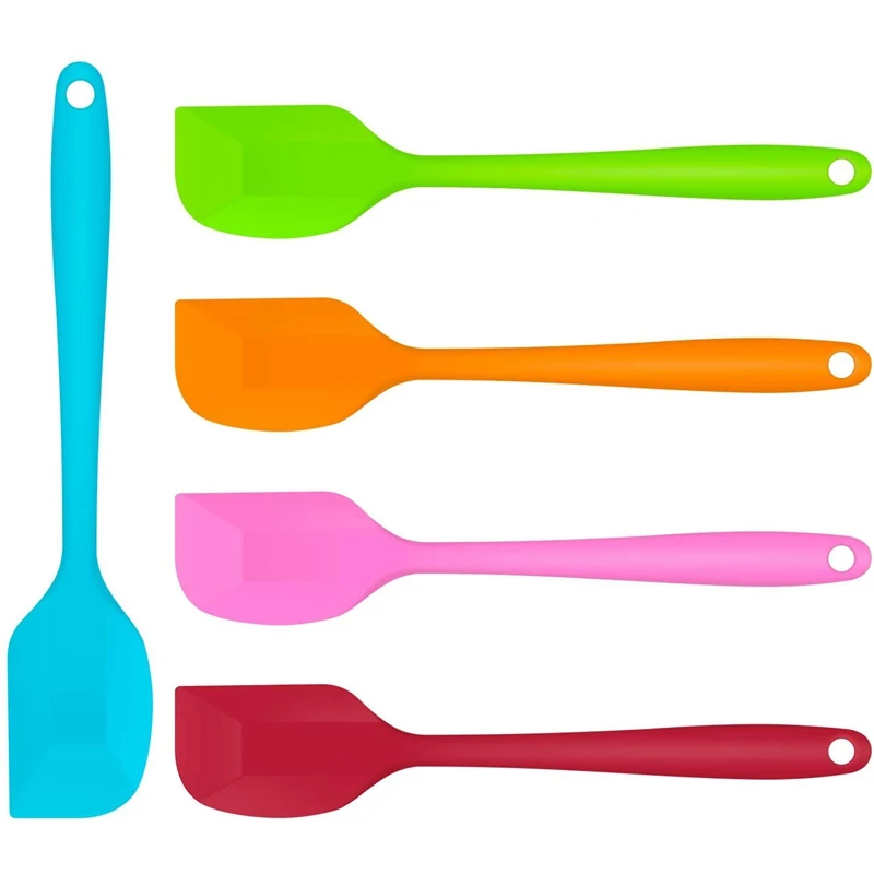 

Набор силиконовых шпателей, 5 упаковок, антипригарные скребки 8,3 дюйма, термостойкие шпатели для антипригарной посуды, крема для торта