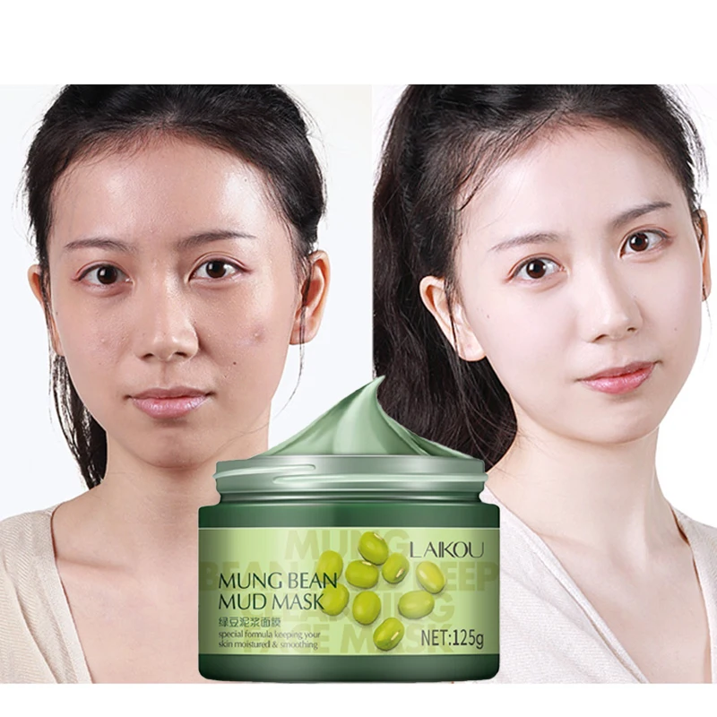 

Face Cleansing Mung Bean Mud Peeling Acne Blackhead Treatment Mask Remover Contractive Pore Whitening Hydrating Care Creams