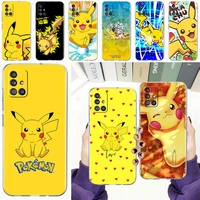 clear phone case for samsung galaxy a12 a51 a52 a71 a32 a31 a21s a22 a41 a42 a11 a02s a01 a91 soft cover pokemon pikachu lunda