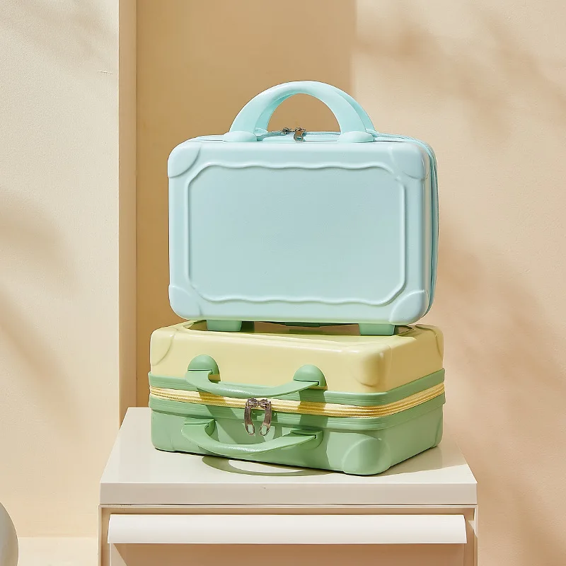 14 inch Colorful makeup case, portable suitcase mini cute travel case women's storage bag, small box wholesale Suitcases Luggage