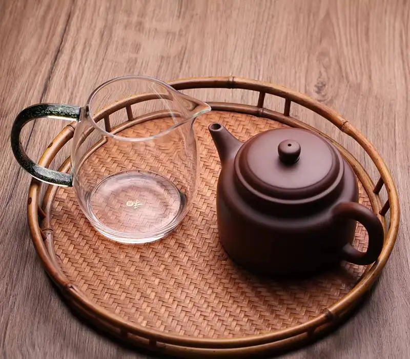 Фото Тайваньский стеклянный чайник Heqi Gongdao, утолщенный, прозрачный, высококачественный, с разделителем, брендовый чайный набор №4